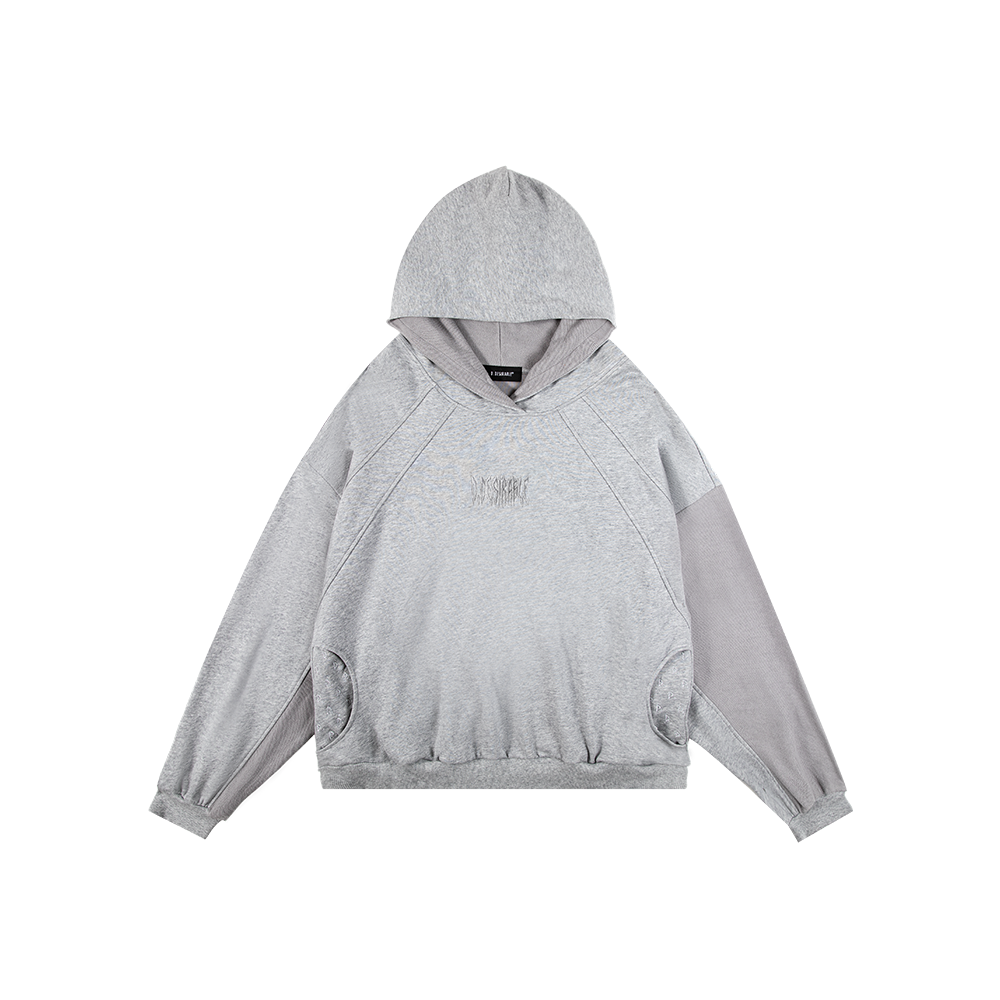 Silver-Black Logo Patchwork Hoodie – ddesirable.com