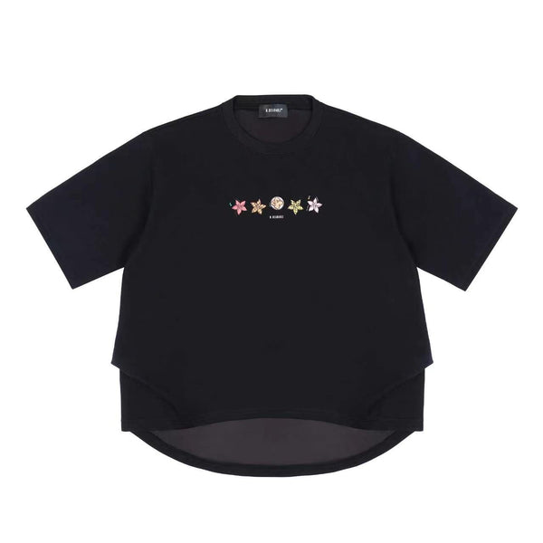D.Desirable Retro Series - Wind Pleat Women's Casual Print T-Shirt