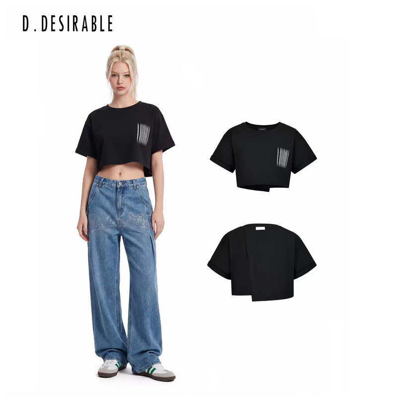 D.Desirable - Free Style - Cutout Waist Cropped Tee