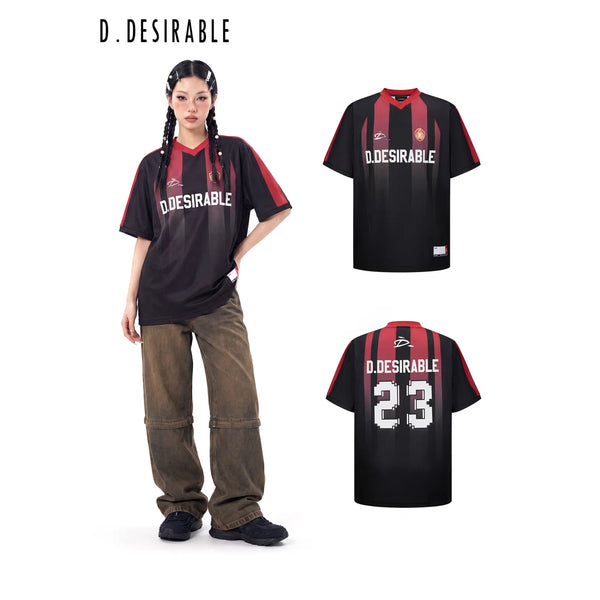 D.Desirable Sporty - V-Neck Soccer T-Shirt