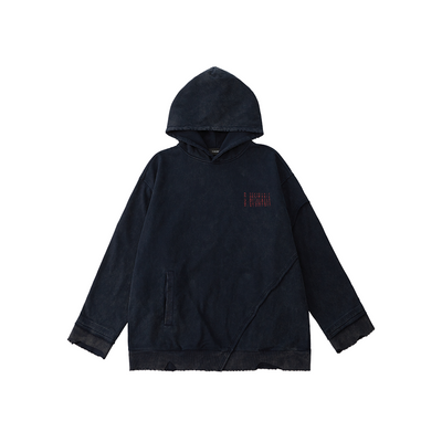 No.18 Washed Logo Hoodie Dark Blue
