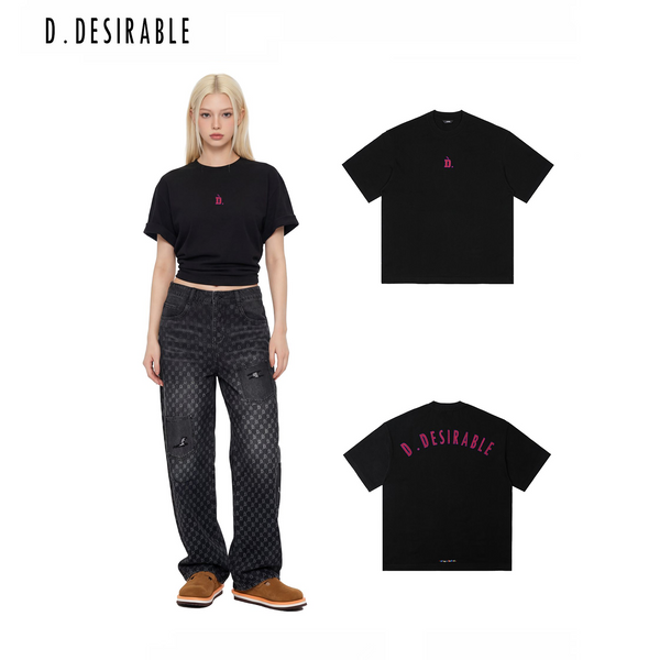 D.Desirable‑American Vintage Big D Two‑Tone Embroidered T‑Shirt