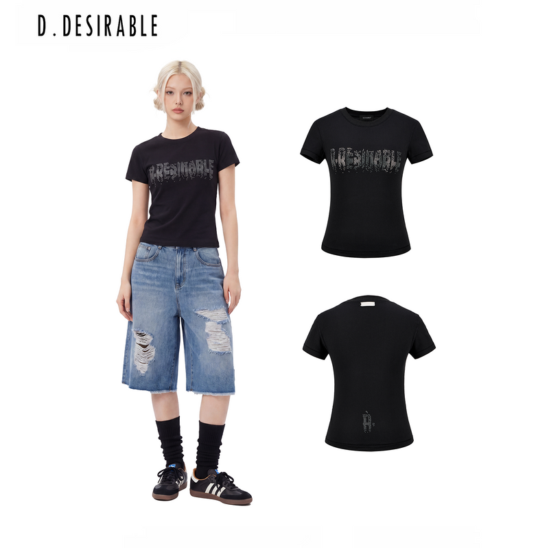 D.Desirable - Free Style‑Hourglass Waist Sparkling T‑Shirt