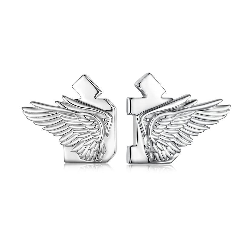 D.DESIRABLE – Initial D.Signature Crane Motif Studs - Oriental Minimalist Series Earrings
