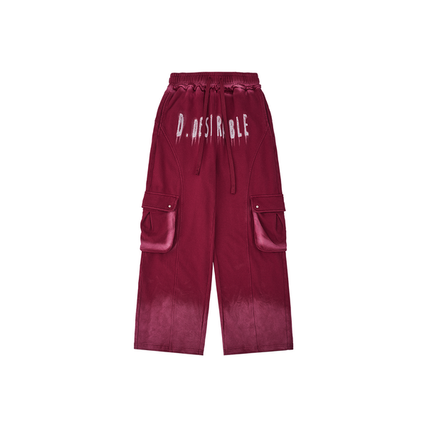 Galaxy Walk Spray-Dyed Wide-Leg Pants Red