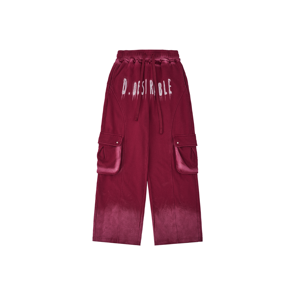 Galaxy Walk Spray-Dyed Wide-Leg Pants Red