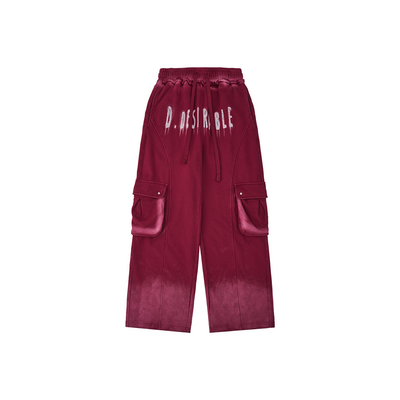 Galaxy Walk Spray-Dyed Wide-Leg Pants Red
