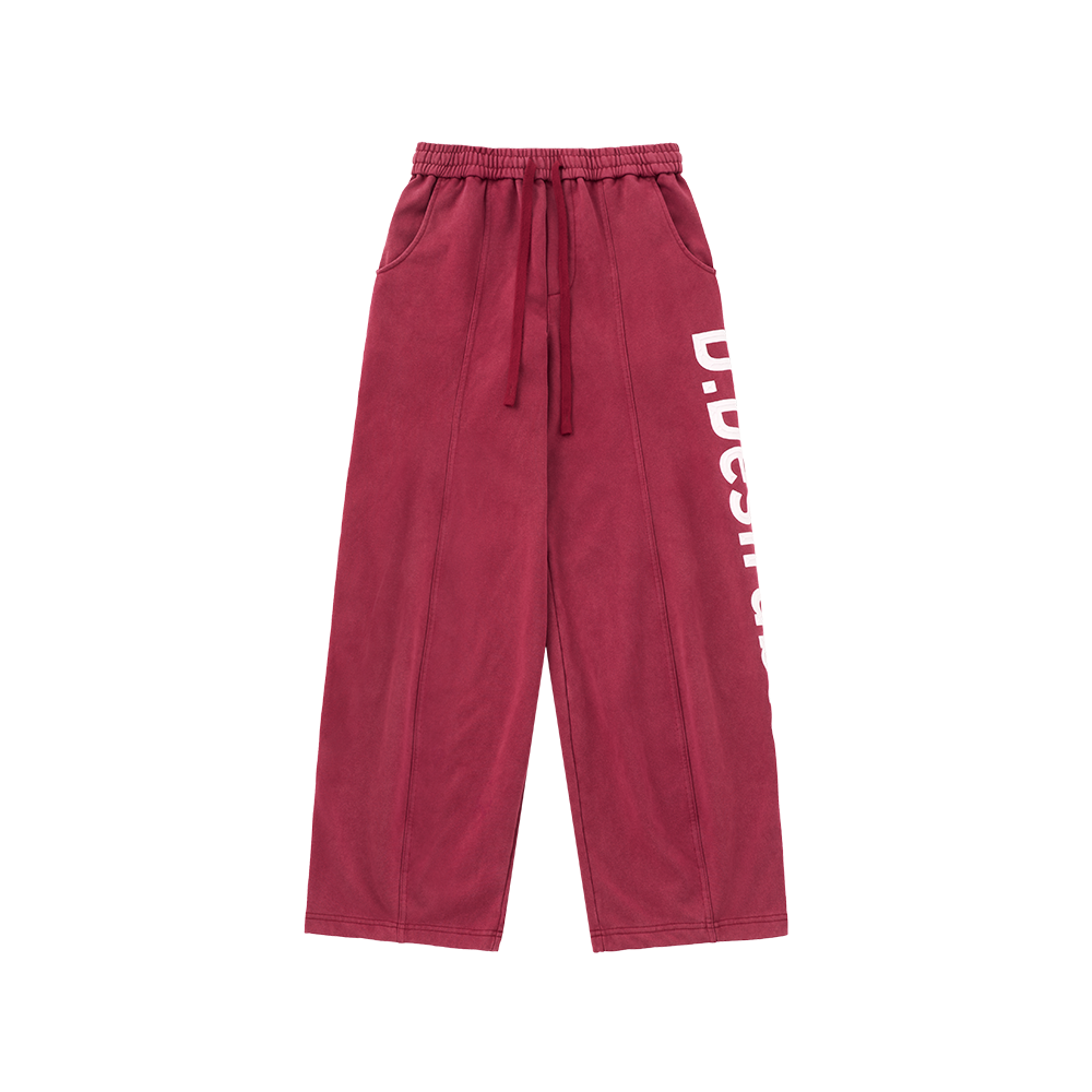 Rosy Glow Vintage-Style Pants Red