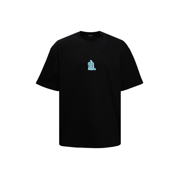 D.Desirable New Retro Collection – Black T-shirt with Hidden Logo and Slub Print