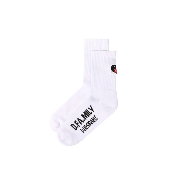 D.DESIRABLE x Lane Crawford Qixi Festival Little Coal‑Ball Heart Embroidered Mid‑Calf Socks