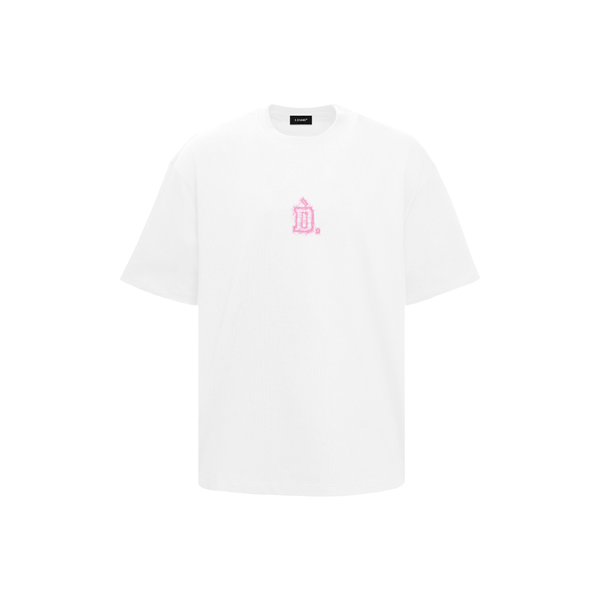 D.Desirable New Retro Collection – White T-shirt with Hidden Logo and Slub Print