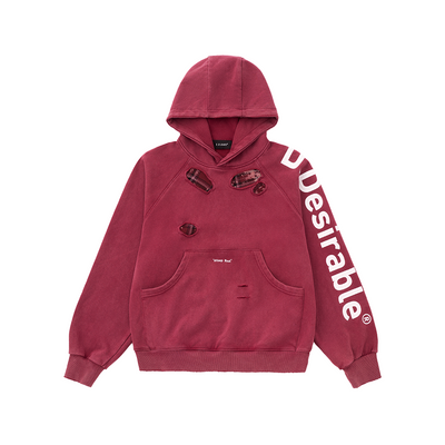 Rosy Glow Vintage-Style Hoodie Red