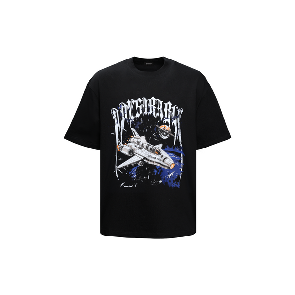D.Desirable Interstellar Spaceship Graphic T-Shirt