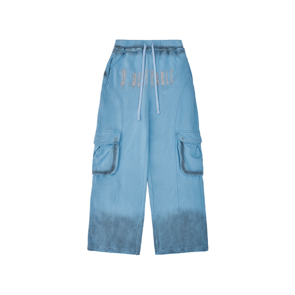 D.Desirable Galaxy Walk Spray-Dyed Wide-Leg Pants Blue