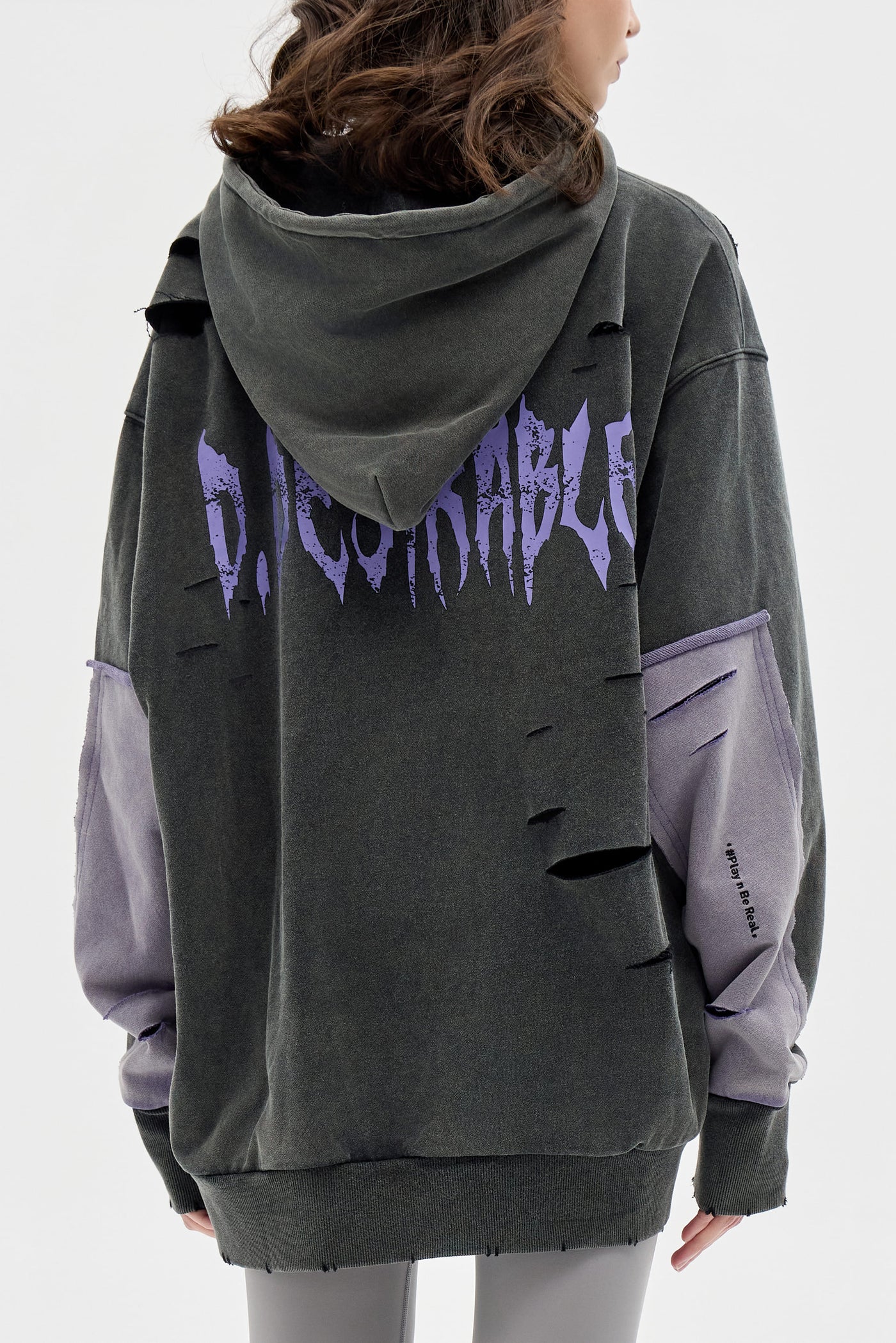 West Coast LA - Layered Tee Distressed Logo Hoodie