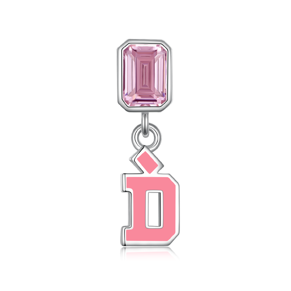 D.Desirable "D" Monogram Enamel Studs with Square-Cut Diamond