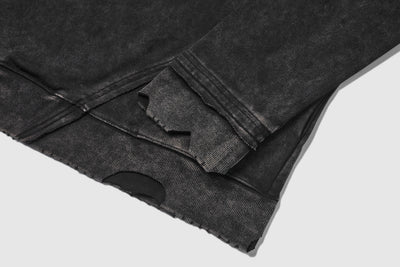 No.18 Washed Logo Hoodie Black