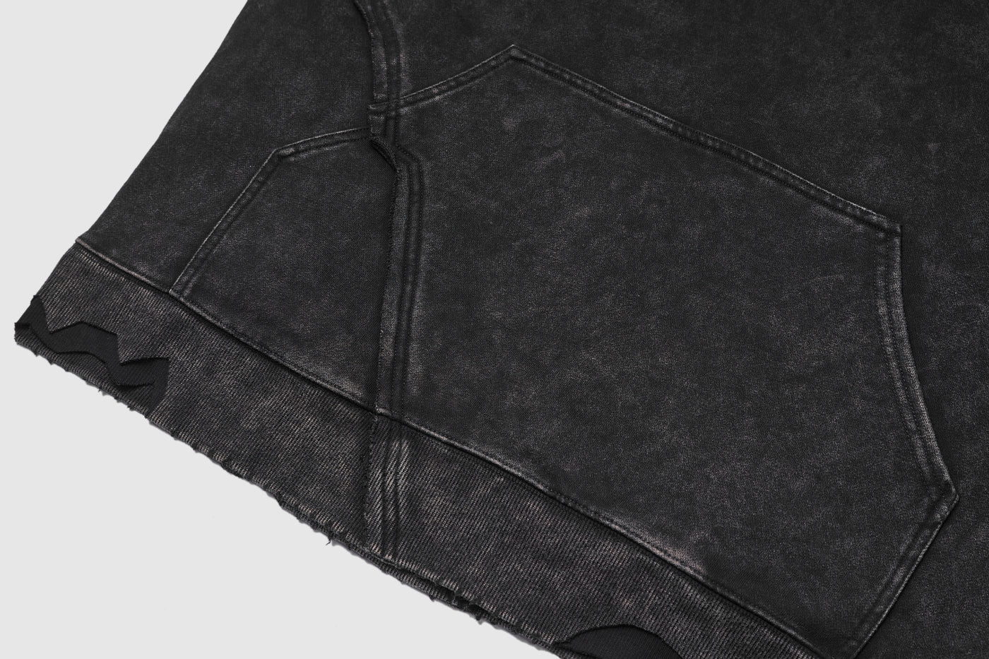 No.18 Washed Logo Hoodie Black