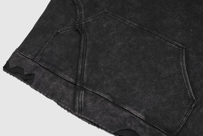 No.18 Washed Logo Hoodie Black