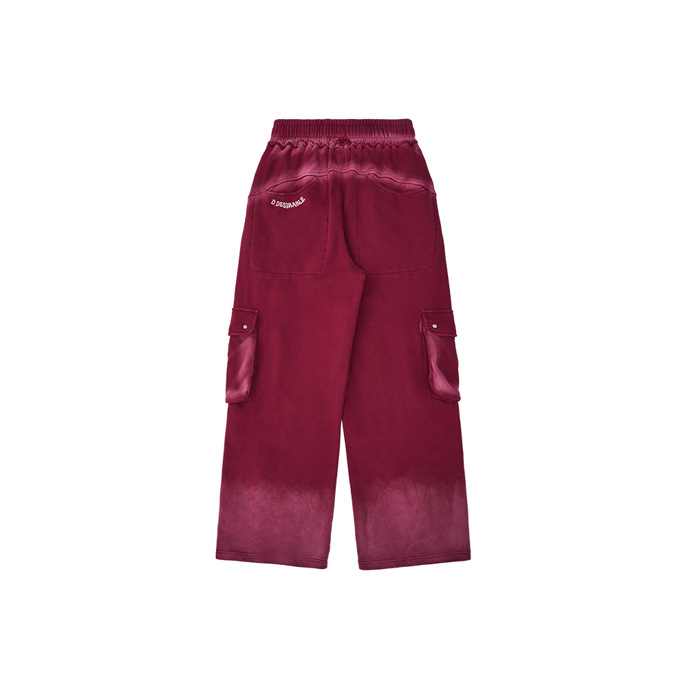 Galaxy Walk Spray-Dyed Wide-Leg Pants Red