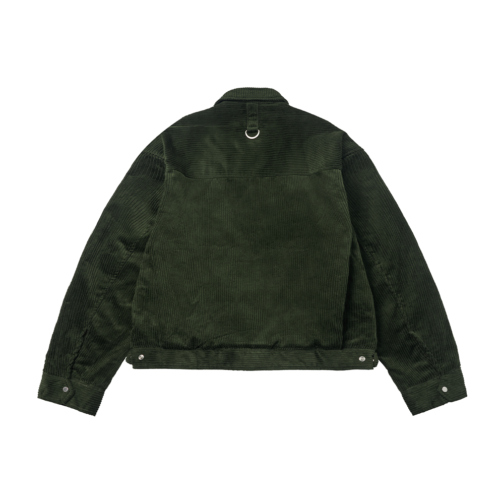 Chunky-Ribbed Corduroy Workwear Jacket Green