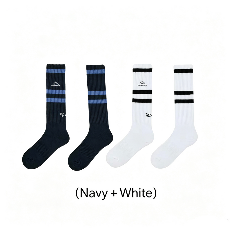 D.Desirable-Sporty‑Striped Chunky‑Knit Calf Socks