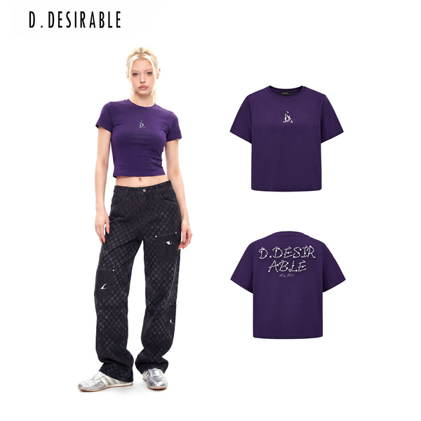 D.Desirable- Women's 3D Beaded String T‑Shirt