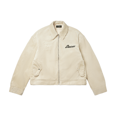 Chunky-Ribbed Corduroy Workwear Jacket Beige