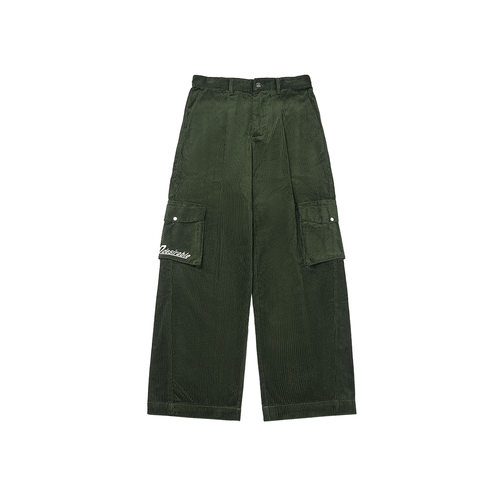 Chunky-Ribbed Corduroy Workwear Pants Green