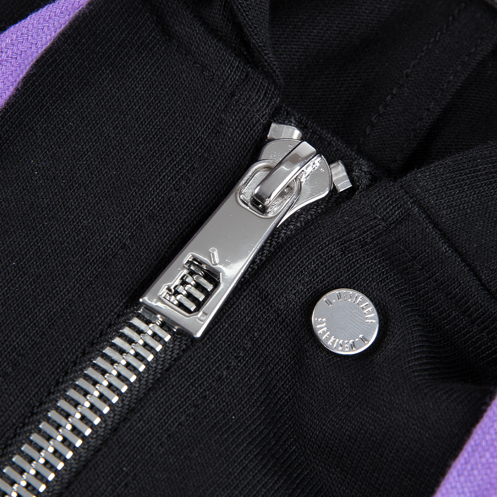 Drawstring Hoodie Jacket Dark Purple
