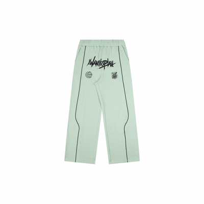 PLAY Contrast-Panel 3D Side-Tape Straight Sweatpants Green