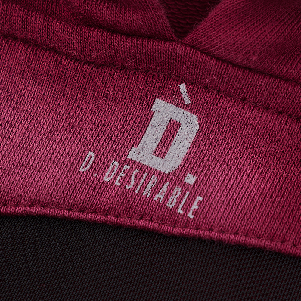 Draped Gradient Crop Hoodie Red