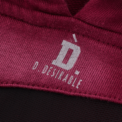 Draped Gradient Crop Hoodie Red