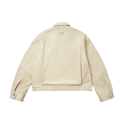 Chunky-Ribbed Corduroy Workwear Jacket Beige