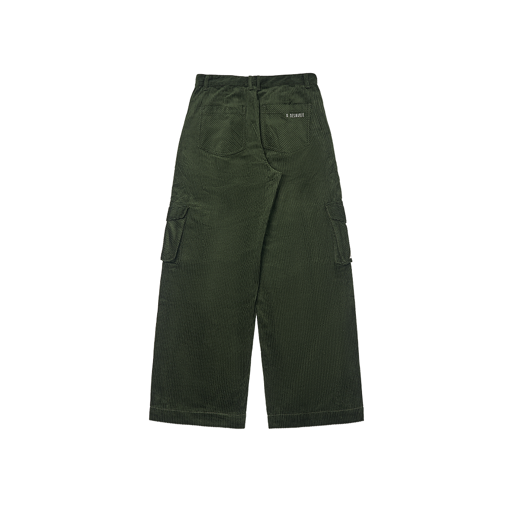 Chunky-Ribbed Corduroy Workwear Pants Green