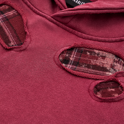 Rosy Glow Vintage-Style Hoodie Red