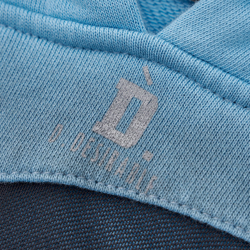 Draped Gradient Crop Hoodie Blue