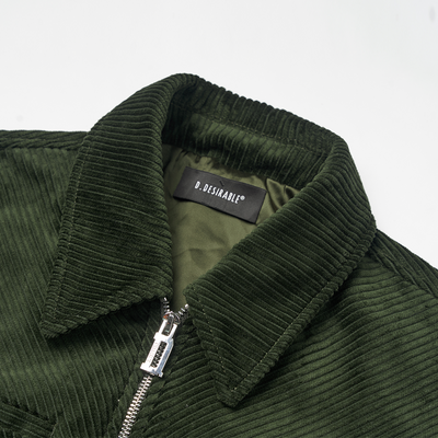 Chunky-Ribbed Corduroy Workwear Jacket Green