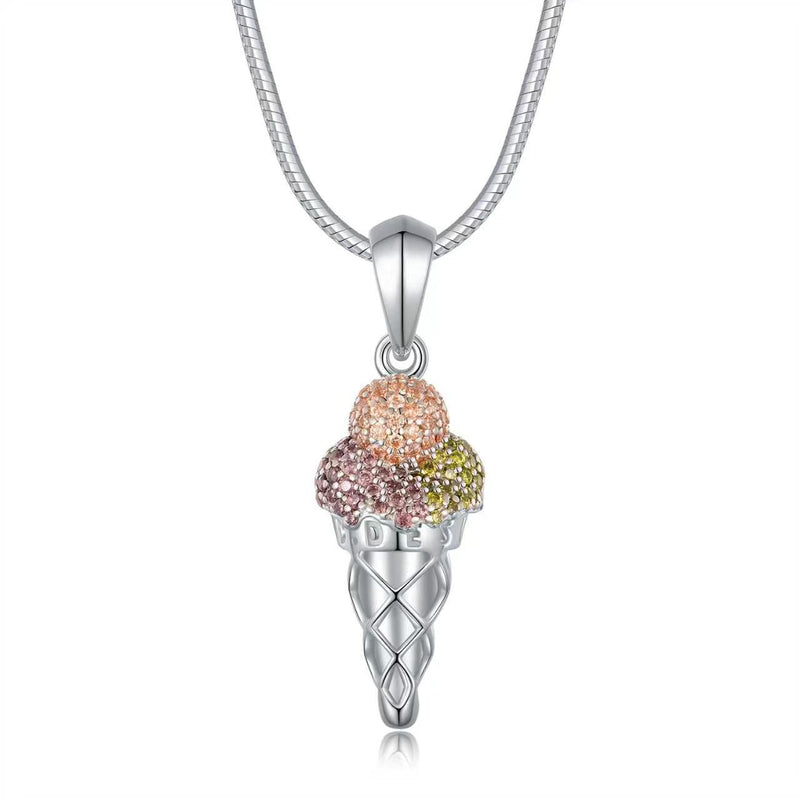 D.DESIRABLE - Triple Scoop Ice Cream Rhinestone Necklace (Orange Lemon Holiday)