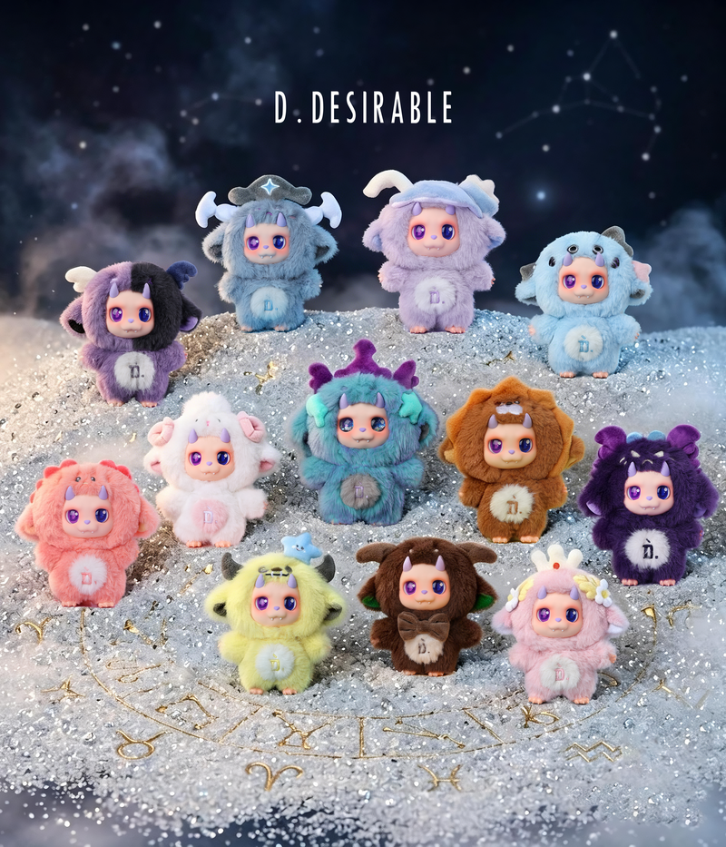 D.FA.MILY “Little D” Plush Keychains Featuring the 12 Zodiac Signs (Single Box)