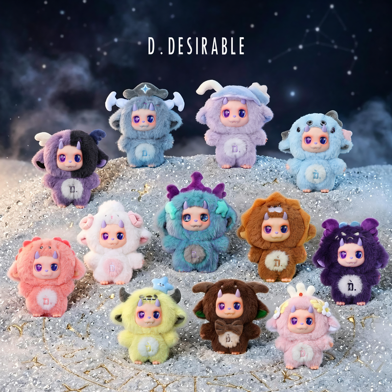 D.DESIRABLE - D.FA.MILY “Little D” Plush Keychains Featuring the 12 Zodiac Signs (Single Box)