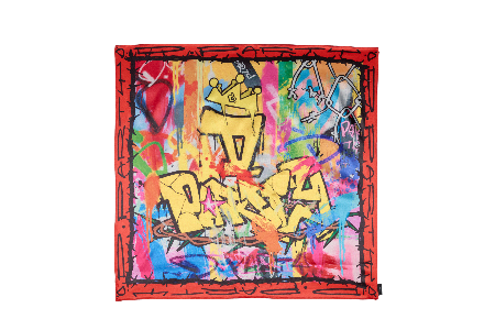 D.Party Wild Party Graffiti Print Scarf SIZE 70CM*70CM