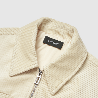 Chunky-Ribbed Corduroy Workwear Jacket Beige