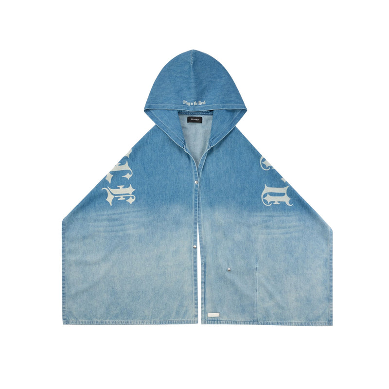 D.DESIRABLE-Free Style‑Wizard‑Hood Denim Cape