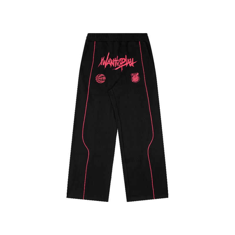 D.DESIRABLE-NY City Vibe‑PLAY Color‑Block 3D Seam‑Trim Straight‑Leg Sweatpants