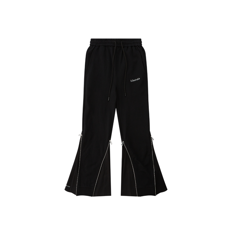 D.DESIRABLE-NY City Vibe‑Multi‑Zip 2‑Way Wear Flare‑Cuff Casual Sweatpants